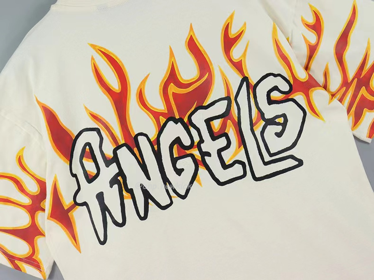 Palm Angels Graffiti Flame T Shirt Shorts Black White (19) - www.newkick.vip